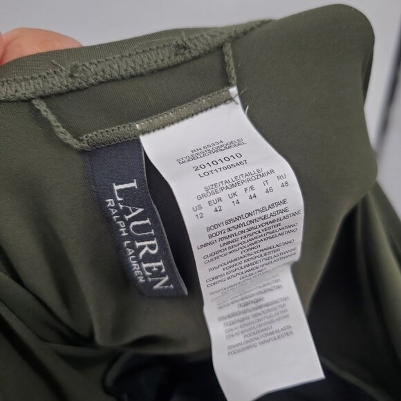 Ralph Lauren Ruffle Surplice One Piece Swimsuit Women Size 12 NWT Slimming Fit - Picture 8 of 16